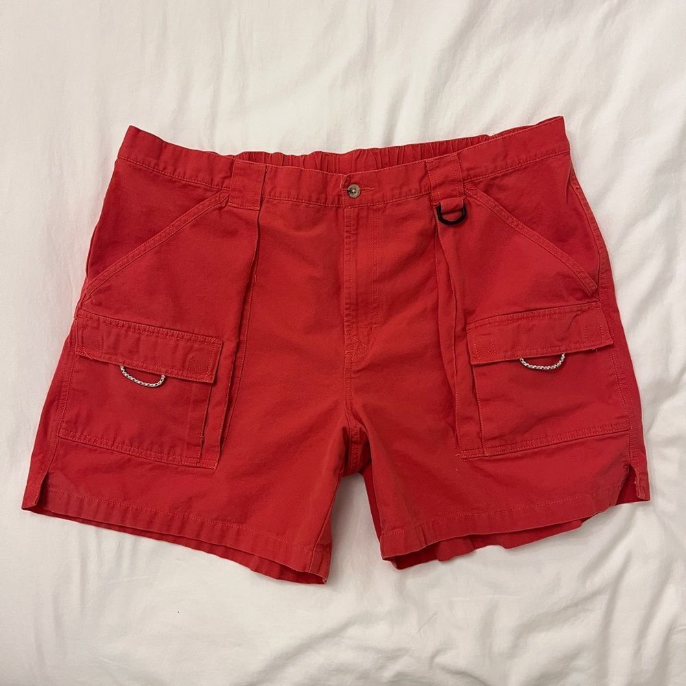 Columbia PFG Red Cargo Shorts XXL | 100% Cotton Outdoor Fishing